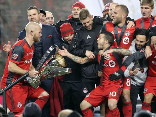 Sebastian Giovinco celebrates winning the MLS with Toronto | Source: mlssoccer.com