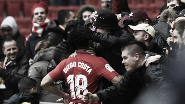 Diego Costa marca e vai comemorar com a torcida | Foto: Divulgação/La Liga
