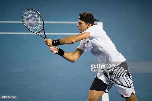 The Argentine's backhand helped him grab the crucial break in the second set/Photo: Peter Staples/ATP World Tour/Getty Images