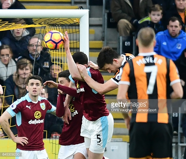 Keane handles inside the area to give away a penalty/Photo; Chris Vaughan/CameraSport via Getty Images