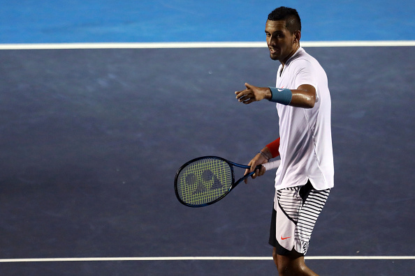 Nick Kyrgios in action during his quarterfinal match at the Mexican Open. Photo: Getty Images/Miguel Tovar/STF