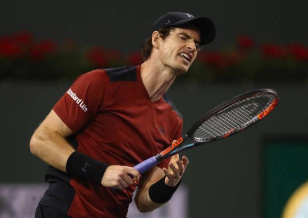 Andy Murray during his loss to Vasek Pospisil in Indian Wells (Getty/Clive Brunskill)