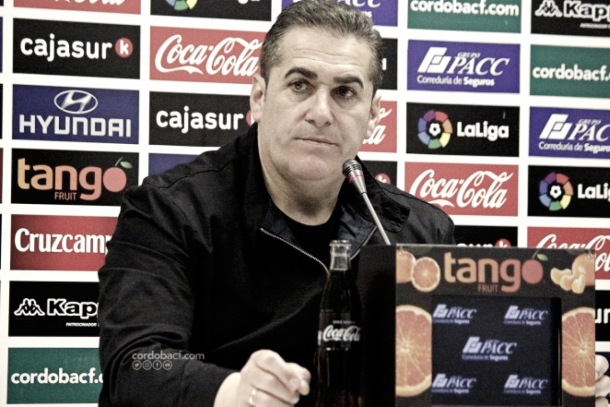José Ramón Sandoval durante una rueda de prensa | Fotografía: Córdoba CF