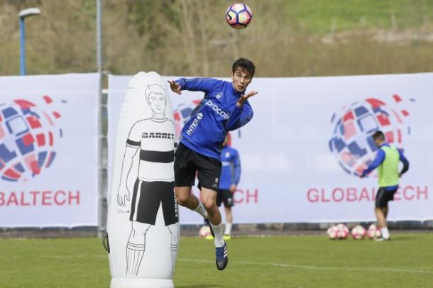 Lucas Torró, durante la sesión de entrenamiento | Foto: Real Oviedo