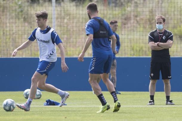 Osasuna ejercitándose en el entrenamiento de hoy. Imagen vía: CA Osasuna