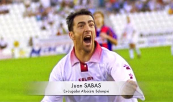 Juan Sabas celebra un gol con la camiseta del Albacete / CD Leganés