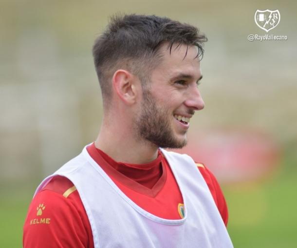 Álvaro Medrán durante un entrenamiento | Fotografía: Rayo Vallecano S.A.D.