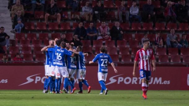 Celebración del gol anotado por el CD Tenerife frente al Girona. Foto: CD Tenerife