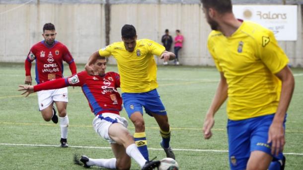 Lance del encuentro entre Las Palmas Atlético y Lanzarote (1-1) | Foto: UD Las Palmas