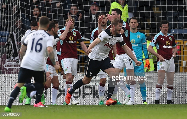 The Burnley players were left frustrated after Dier's opener (photo: Getty Images)