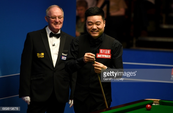 Ding could afford a smile after overcoming his first obstacle (photo: Getty Images)