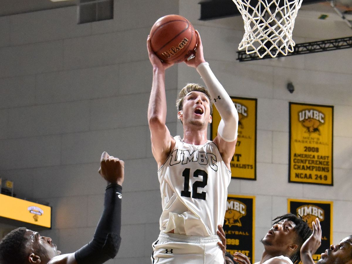Horvath is a monster on the boards for UMBC/Photo: Baltimore Sun