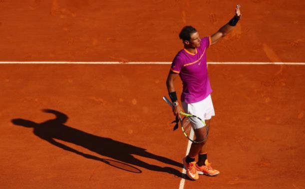 Rafael Nadal celebrates after his easy victory over Alexander Zverev today (Getty/Clive Brunskill)