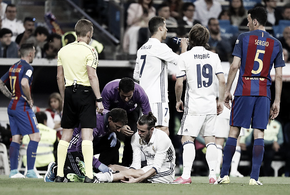 Momento da lesão de Bale no El Clásico | Foto: Angel Martinez/Getty Images