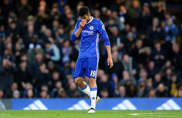 Diego Costa não treinou com Chelsea na pré-temporada e nem durante agosto (Foto: Catherine Ivill / AMA via Getty Images)