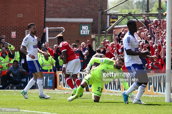 Britt Assombalonga scored twice against Ipswich on the final day. (picture: Getty Images / Robbie Jay Barratt - AMA)