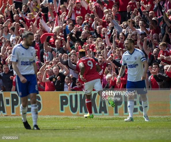 Assombalonga scored some vital goals for Forest last season. (picture: Getty Images / George Molloy)