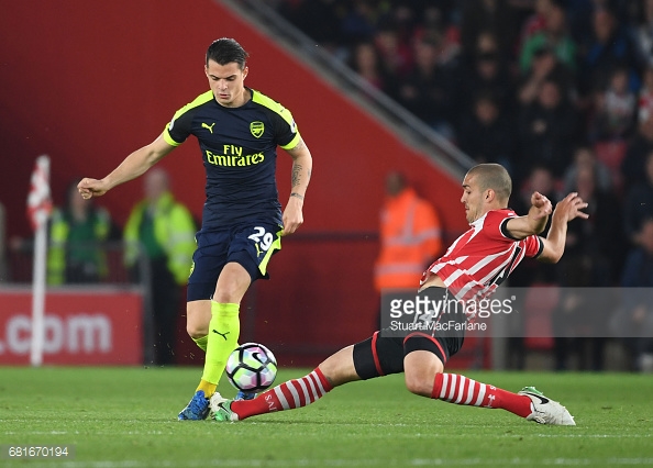 Romeu in action against Arsenal.