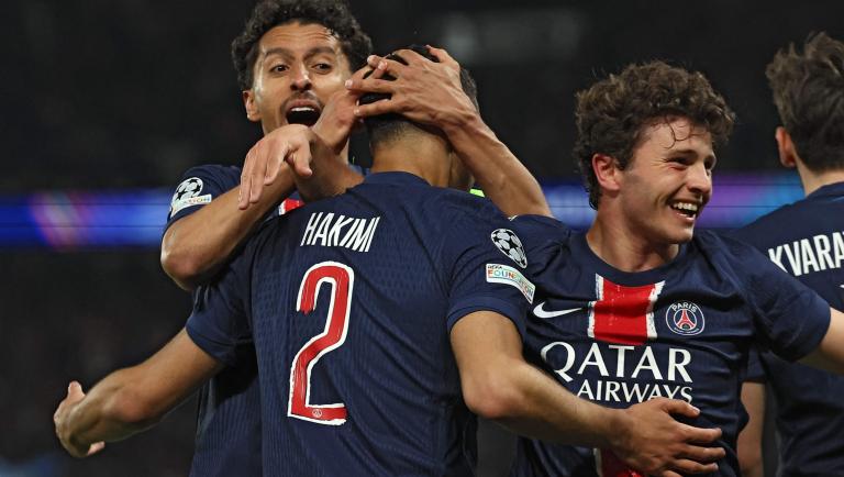 L'esultanza del PSG al gol di Hakimi / ig @psg