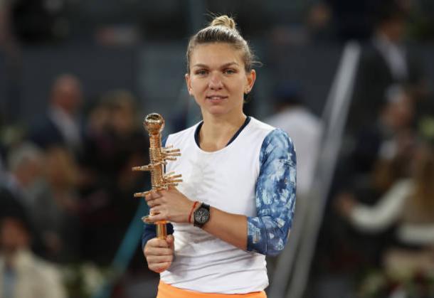 Simona Halep after winning the title in Madrid earlier this year (Getty/Julian Finney)