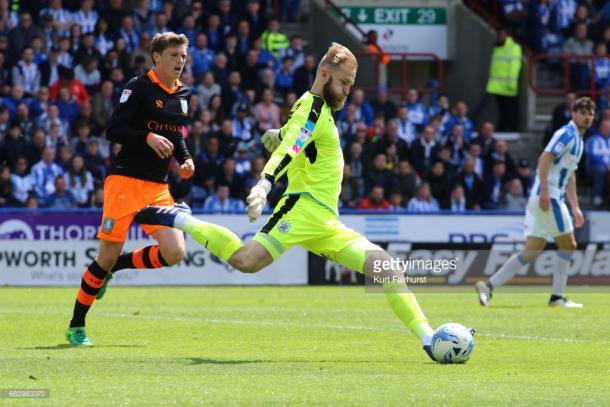 Coleman in action during the play-offs against Sheffield Wednesday. | Photo: Getty/Kurt Fairhurst