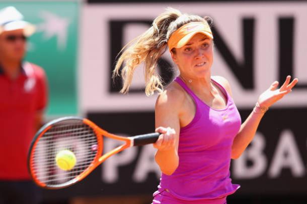 Elina Svitolina in action against Simona Halep during the final in Rome (Getty/Michael Steele)