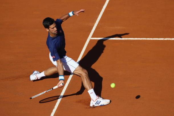 Novak Djokovic in action in Rome this week (Getty/Michael Steele)