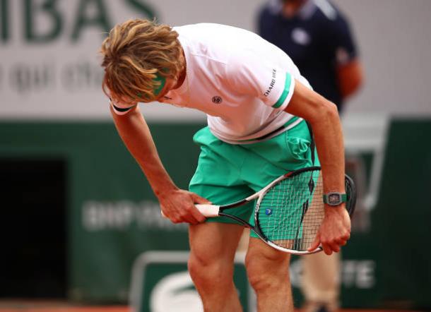 Zverev broke a racket during his French Open loss to Fernando Verdasco (Getty/Clive Brunskill)