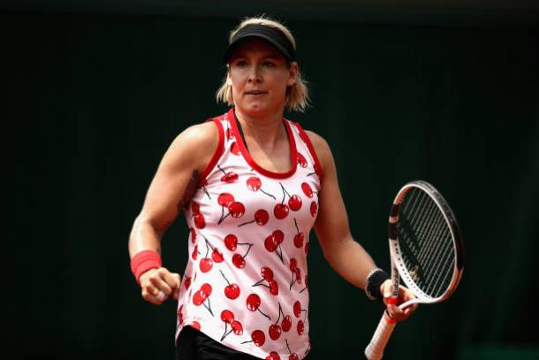 Bethanie Mattek-Sands during her French Open loss to Samantha Stosur (Getty/Julian Finney)