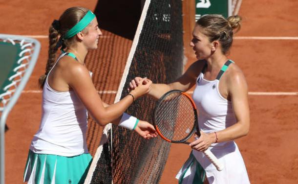 Ostapenko and Halep meet following their clash in Paris (Getty/Jean Catuffe)