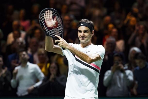 Roger Federer waves to the crowd during his dream run in Rotterdam. Photo: Koen Suyk/AFP/Getty Images