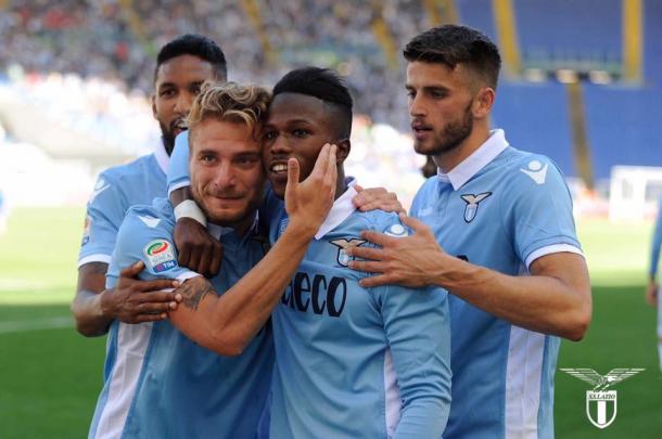 Los jugadores de la Lazio celebrando uno de los siete goles ante la Sampdoria / Foto: SS Lazio
