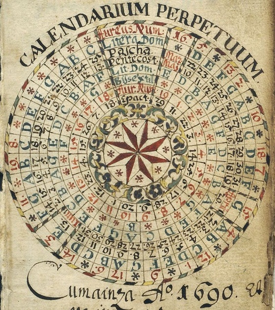 Calendario perpetuo de 1690 (Alemania). PD.