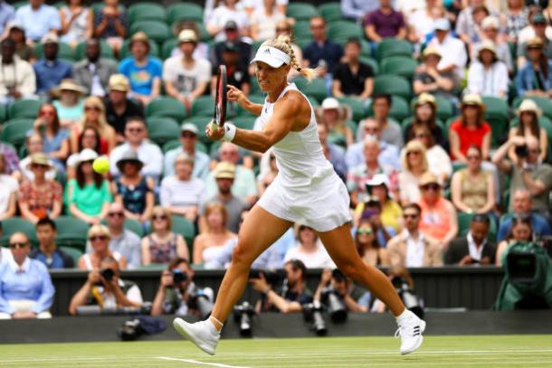 Angelique Kerber in action during her first round victory against Irina Falconi (Getty/Michael Steele)