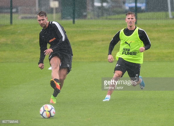 Lejeune in his first training session with the Magpies (Photo: GettyImages/ Serena Taylor)