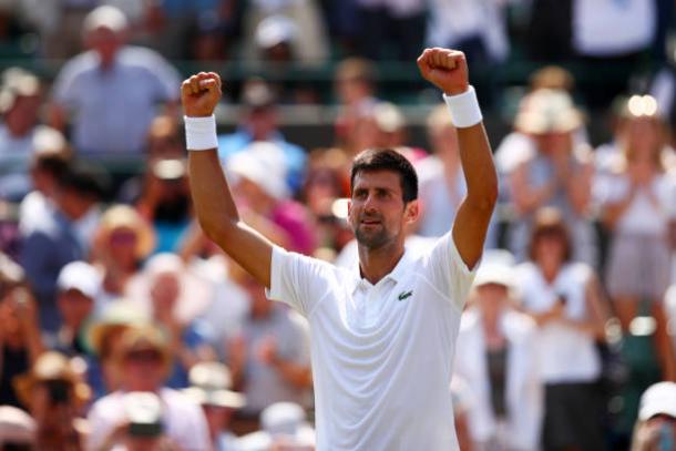 Novak Djokovic celebrates his second round win over Adam Pavlasek (Getty/Clive Brunskill)