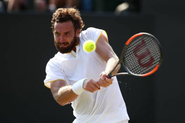 Ernests Gulbis should look to be as aggressive as possible tomorrow (Getty/Julian Finney)