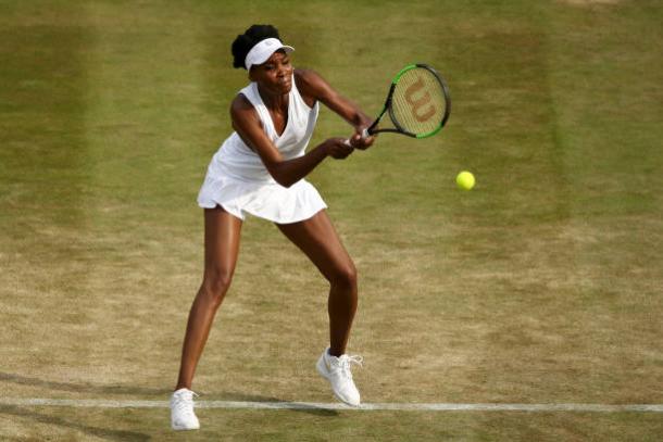 Venus Williams in action during her third round victory over Naomi Osaka (Getty/Julian Finney)