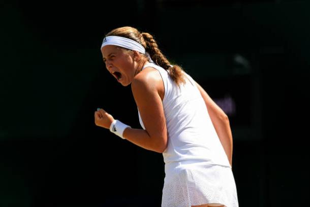 Jelena Ostapenko in action during Wimbledon (Getty/Shaun Botterill)