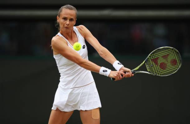 Magdalena Rybarikova in action during the first past of her win over Coco Vandeweghe (Getty/Clive Brunskill)