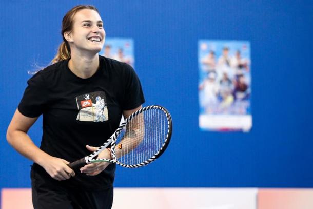 Aryna Sabalenka during a promotional event in Shenzhen | Photo: Shenzhen Open