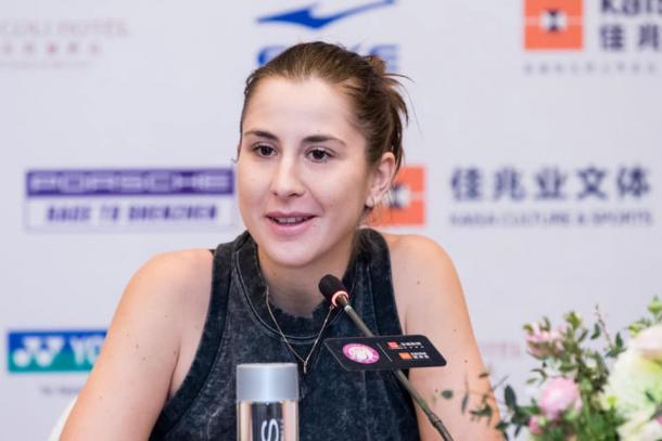 Belinda Bencic during a press conference in Shenzhen | Photo: Shenzhen Open