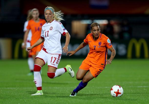 Line Sigvardsen Jensen looks on. Source | UEFA