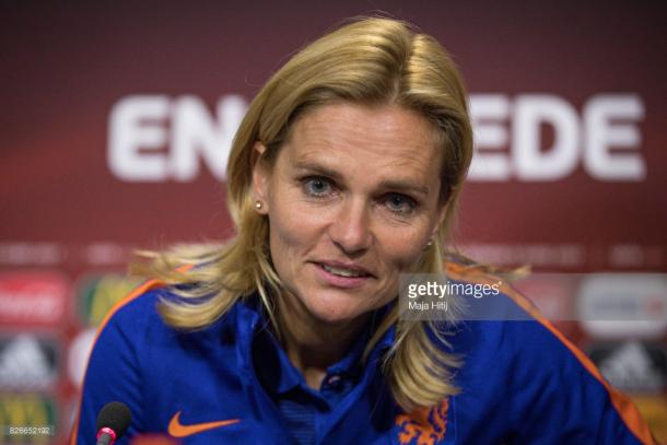 Sarina Wiegman, the Netherlands coach. | Photo: Getty/Maja Hitij.