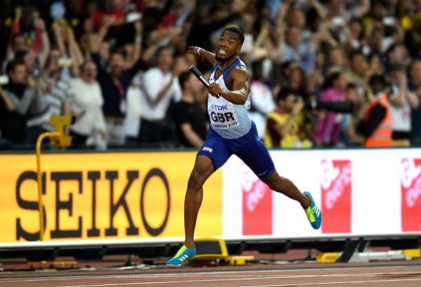 Mitchell-Blake brings the baton home for Britain (Getty/Alexander Hassenstein)