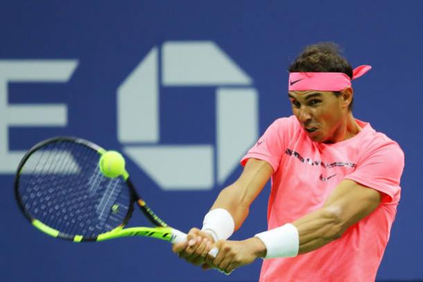 Nadal in action today (Getty/Richard Heathcote)