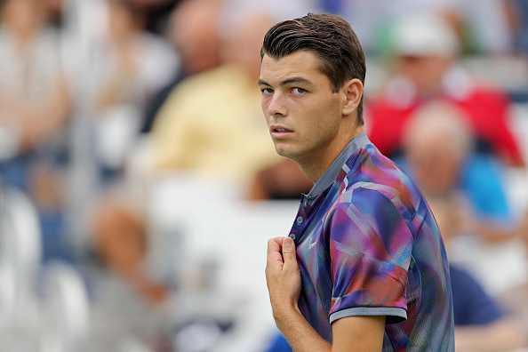 Taylor Fritz in action during his second round match against Dominic Thiem. (Getty Images/Elsa)