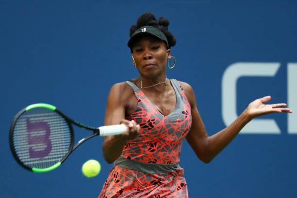 Williams battled through on the Arthur Ashe Stadiium today (Getty/Al Bello)