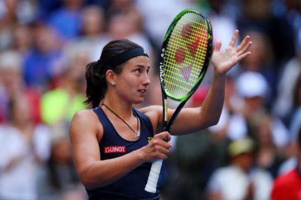 Sevastova celebrates her fourth round win (Getty/Richard Heathcote)