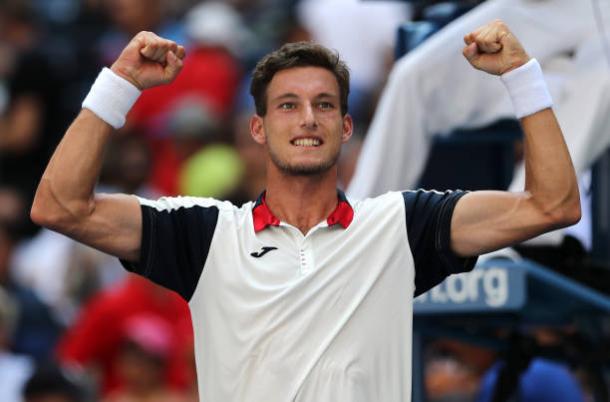 Carreno Busta celebrates reaching the last four at Flushing Meadows (Getty/Elsa)